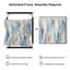 Très grand art mural imprimé sur tissu - Lignes abstraites bleues, décor de bureau contemporain - "Assemblage requis (cadre non fini)"-130842072