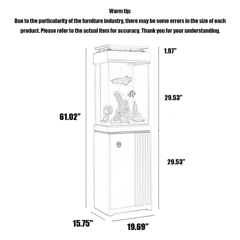 Réservoir d'aquarium en verre transparent sans rebords sans tuyaux visibles