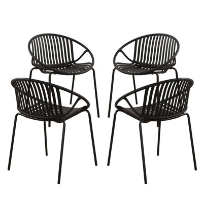 Yelva Patio Stackable Dining Chairs Set by George Oliver