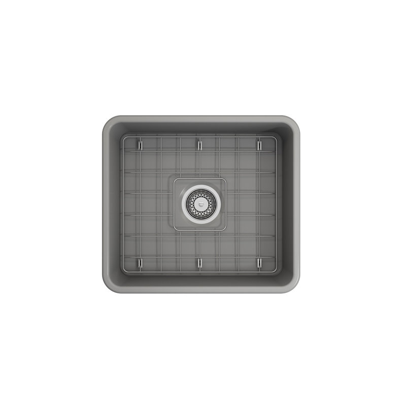 20 in. L Farmhouse Kitchen Sink, Matte Gray