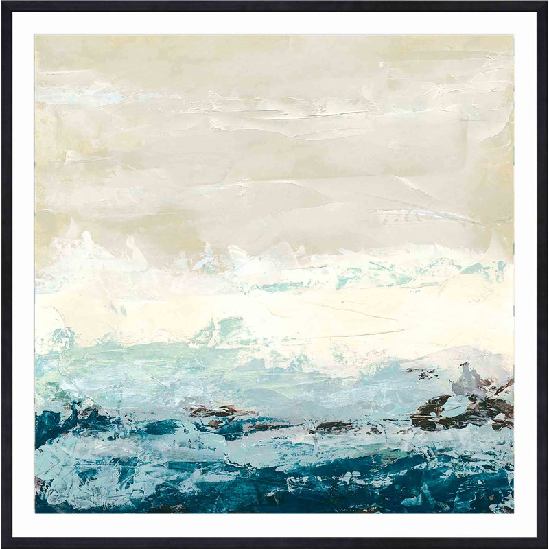 «Coastal C Courants I» par June Erica Vess - peinture encadrée, H 41,8 po x l 41,8 po x P 1,18 po, Noir