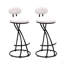 Ensemble de 2 tabourets de bar ronds à imprimé en métal pour îlot de cuisine et tabourets de comptoir de salle à manger