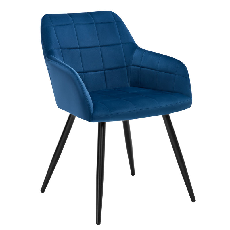 Palumbo Upholstered Dining Chair, Black, Blue