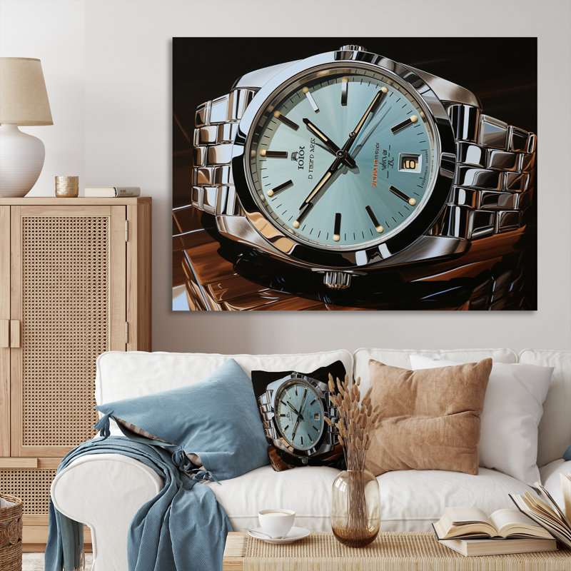 Lakotah Luxury Watch Silver Dawn II, 30" H x 40" W, Black Picture Framed