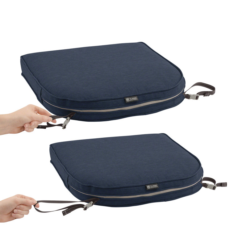Pina Water-Resistant Contoured Patio Dining Seat Cushion Cover, 2" H x 18" W x 20" D, Fern Green