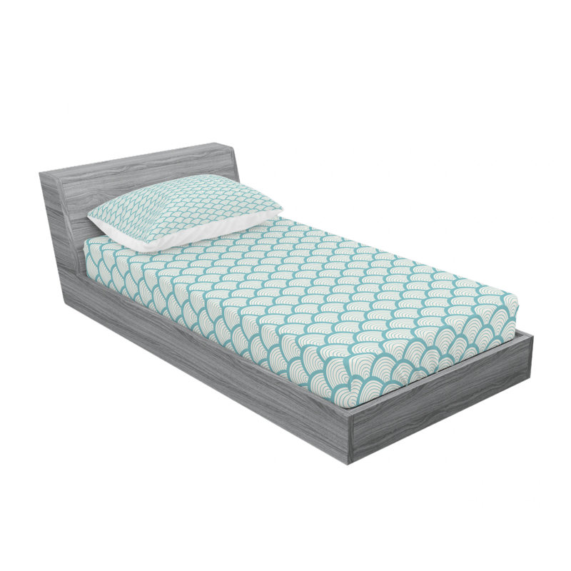 Microfiber Geometric Sheet Set, Twin XL Sheet Set with Fitted Sheet
