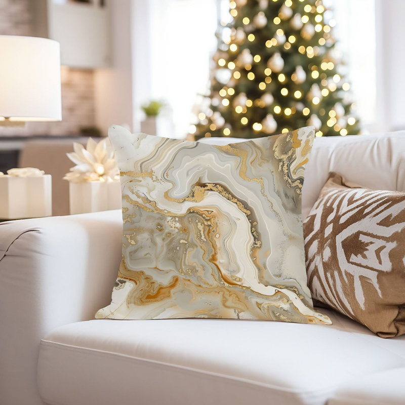 Abstract Gold Geode Crystals Marble VI Modern