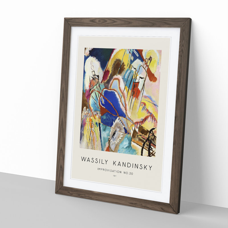 Improvisation No.30 by Wassily Kandinsky - Picture Frame Painting, Walnut Framed, 65cm H x 48cm W x 2cm D