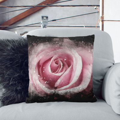 Pretty Rose Flower Cushion with Filling