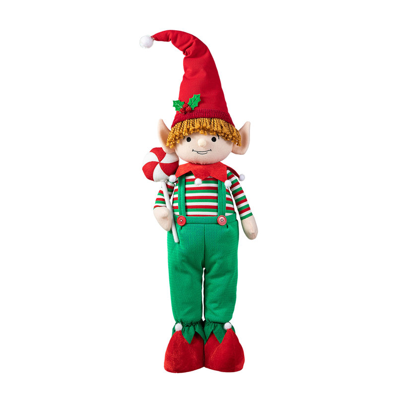 Décoration de Noël garçon elf 39 po télescopique debout
