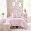 Ensemble de couette 4 pièces en microfibre rose brodée à motifs floraux, taille Twin/Twin XL