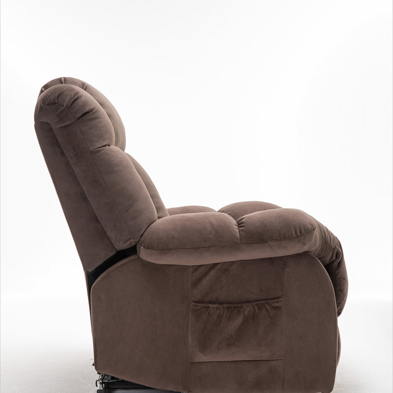 Power Lift Recliner Chair for Elderly- Heavy Duty and Safety Motion Reclining Mechanism-Fabric Sofa Living Room Chair, Coffee