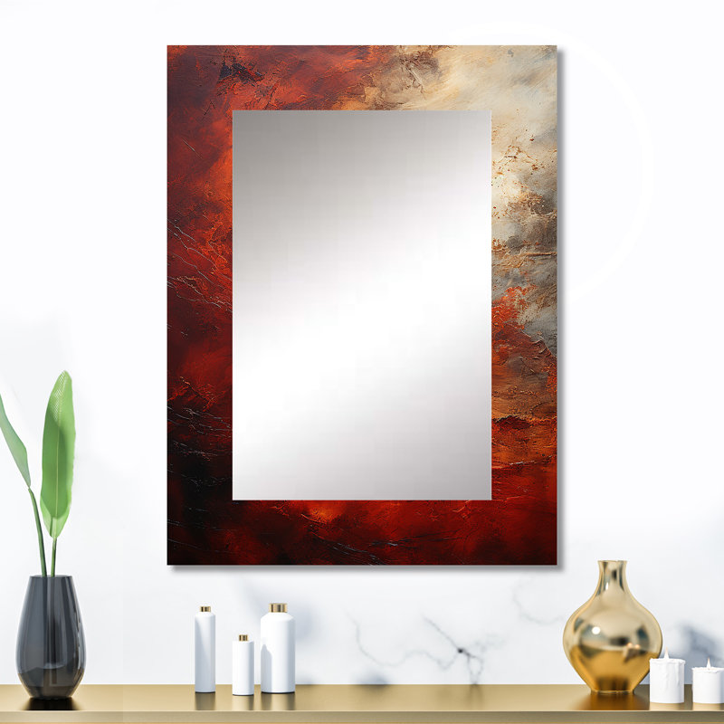 Marron Mars mystère de la planète - notre miroir décoratif système solaire, miroir mural rouge, impression d'art en métal