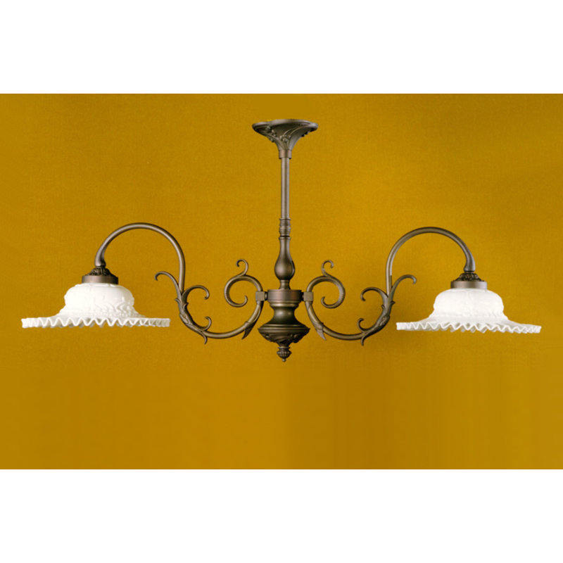 Demopolis 2 - Light Shaded Chandelier, Antique Bronze