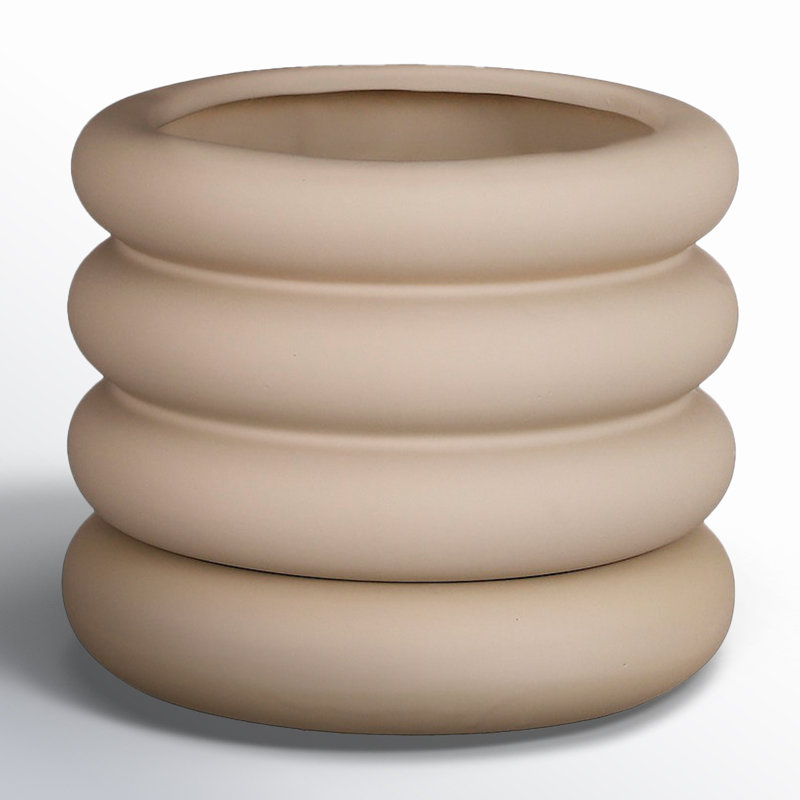 Pot à fleurs Deana, H 5 po x l 5,3 po x P 5,3 po, Beige