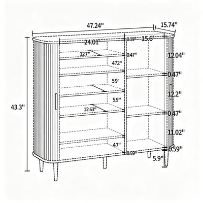 Modern Freestanding Shoe Storage Unit — Sliding Door Shoe Cabinet — 6-Level Shoe Organizer with Adjustable Shelving — for Foyer, Hallway & Living Room