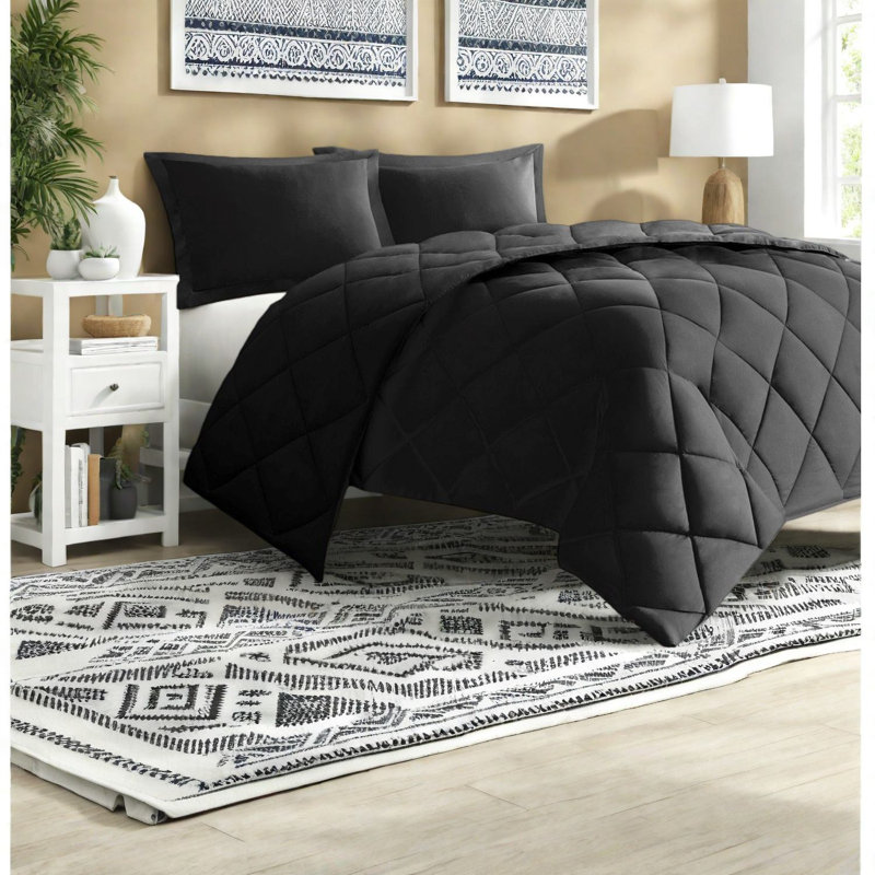 Ensemble de literie réversible hypoallergénique, polyester ultra-doux, confort moderne pour la maison