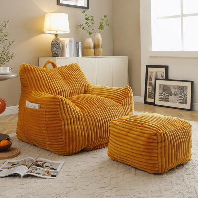 Fauteuil à billes Giant Plush avec accoudoirs et repose-pieds