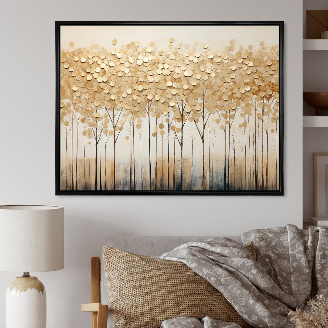 " Minimalism Golden Trees Harmony " Design Art 