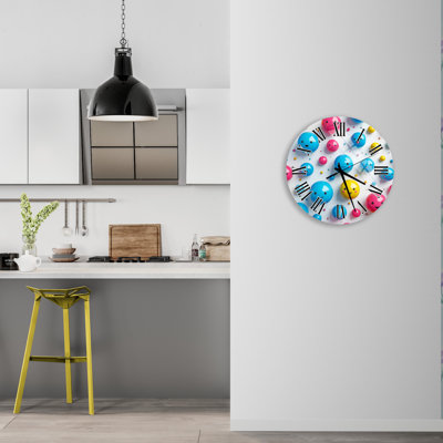Horloge murale en verre trempé arc-en-ciel amusant pour enfants, décoration silencieuse, unique, cadeau de salle de bain, chambre d'enfant, salle de jeux, chambre de bébé, joie colorée 10 - 20 pouces