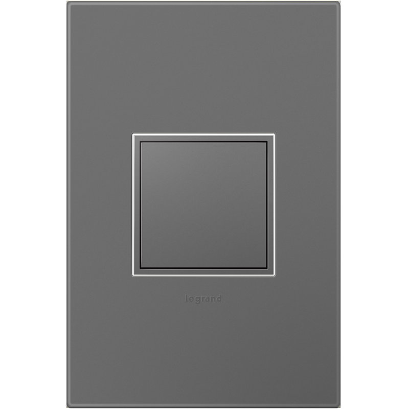 Adorne® 15A 1-Gang Tamper-Resistant Pop-Out Outlet with Wall Plate, Magnesium Grey