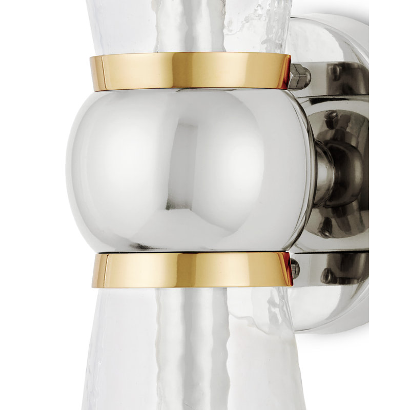 Byford Bath Wall Sconce, Polished Nickel/Polished Brass
