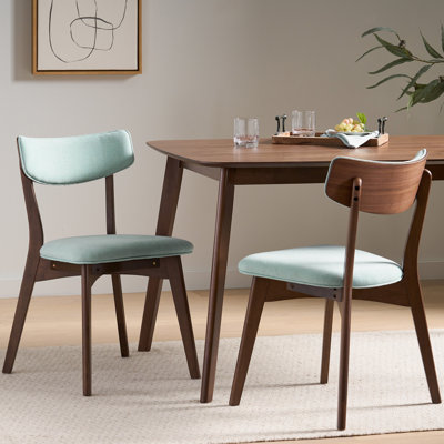 Putnam Upholstered Dining Chairs with Curved Back & Rubberwood Legs