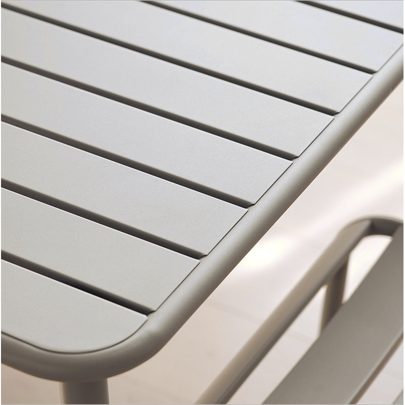 Table de salle à manger d'extérieur Sera, Blanc rétro