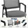 4 Pack Mesh Back Stacking Arm Chairs, Guest Reception Chairs, Ergonomic Office Chair With Armrests