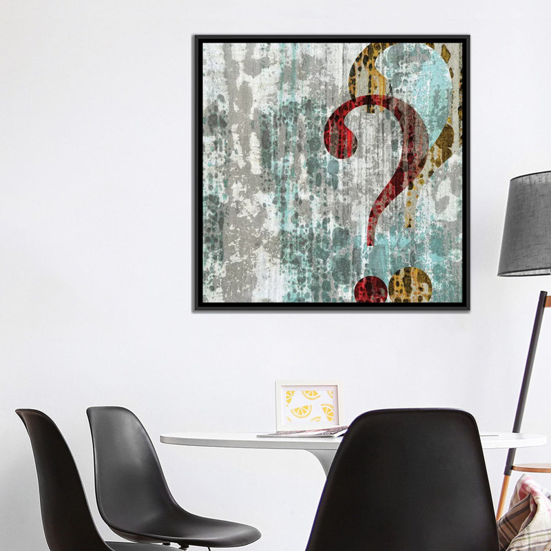 " Question " by PI Studio, 18" H x 18" W x 1.5" D, Black Framed Canvas, No Mat