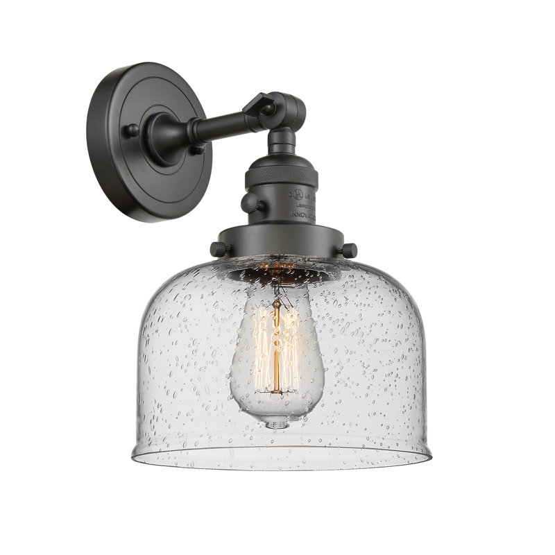 Applique murale 1 lumière 5 po Bell, Ampoule à DEL rétro de 3,5 W, Grainé, Bronze frotté à l'huile