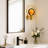 Hardwired Modern Gold Wall Sconce, 1 G125 Bulb Included, Globe Glass Wall Light with Pull Chain, Art Deco Sconce for Bedroom, Living Room, Bathroom Vanity, Hallway-1559408102