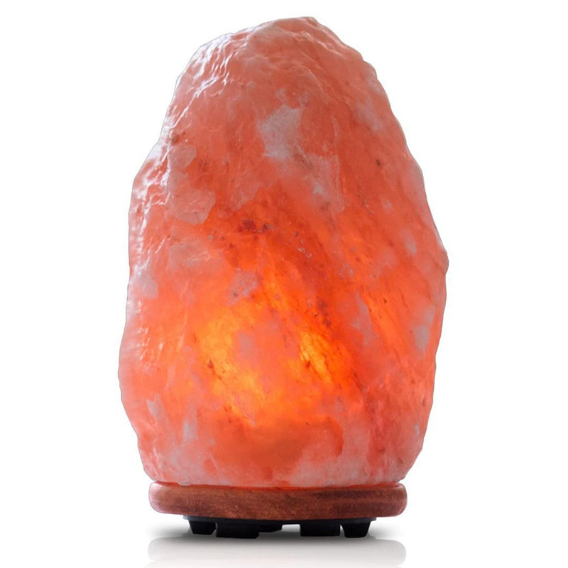 Lampe de sel Himalayan Glow avec base en bois - 6 lb