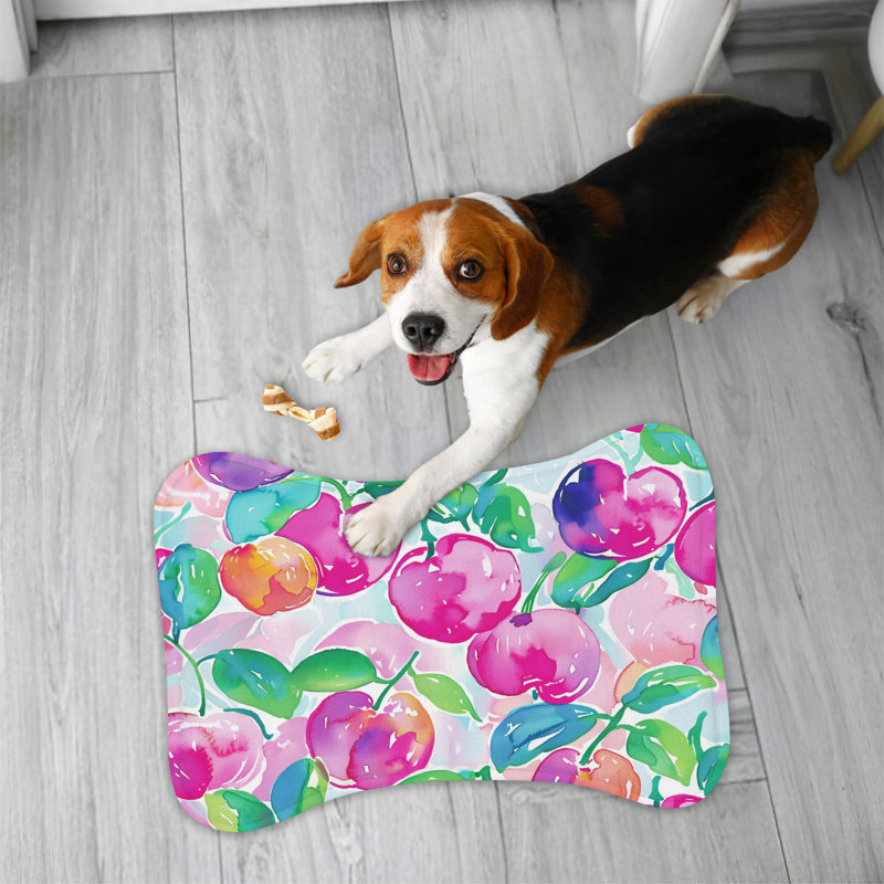 Preppy Apple Patterns - 1 Piece Bone Shape Feeding Mat, 18"