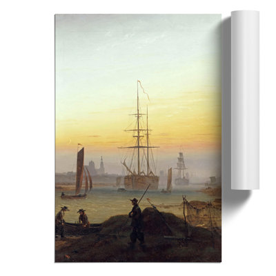 The Port Of Greifswald by Caspar David Friedrich - No Frame Painting