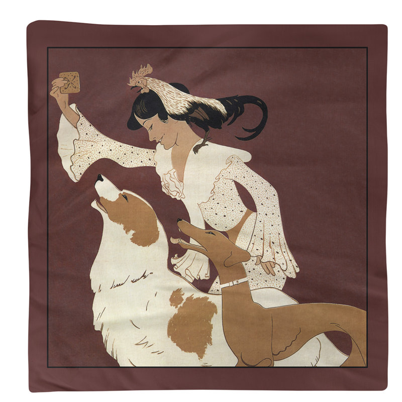 Serviette de coton 10 po auguste roubille rétro, Rouge