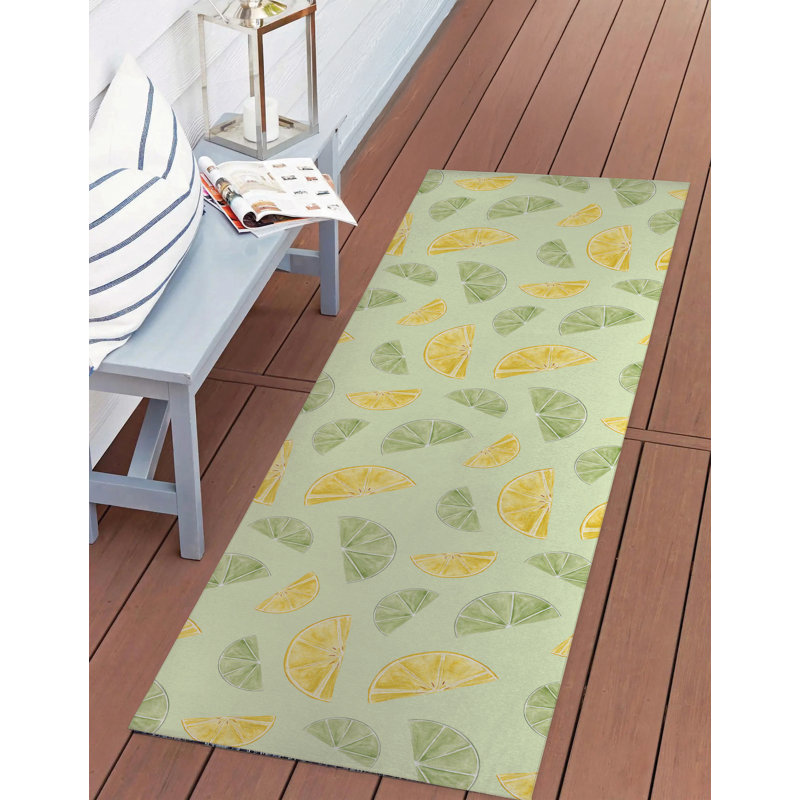 Tapis d'extérieur Summer Limes & Lemons, Tapis de couloir 2 pi 6 po x 8 pi