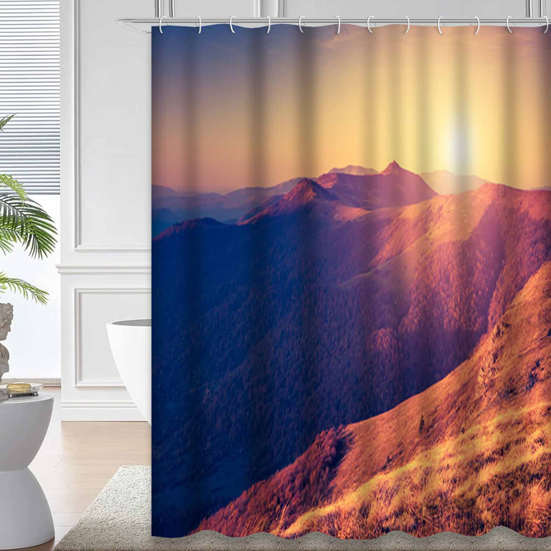 Rideau de douche coloré avec 12 crochets, L 72 po x l 72 po