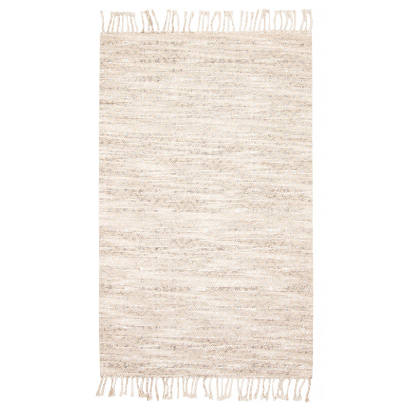 Tapis rectangulaire nouvel âge en laine brun clair unique 4 pi 11 po x 8 pi 1 po Arleyne