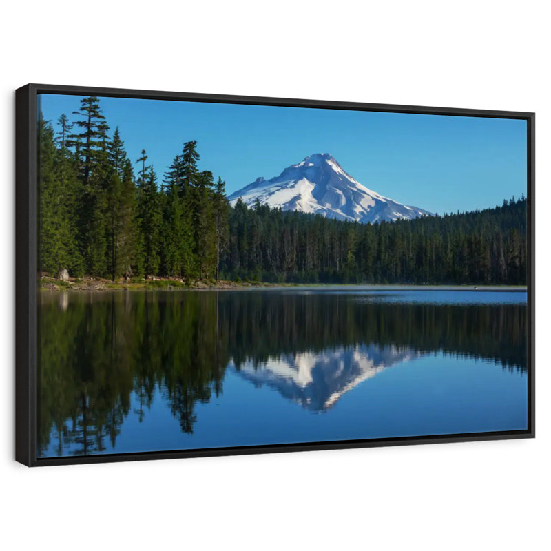 Mount Hood Reflection, Floating Frame Black, 43" X 29"