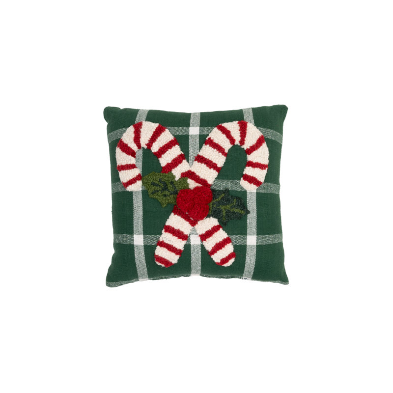 Coussin décoratif 12 "x 12" Candy Canes