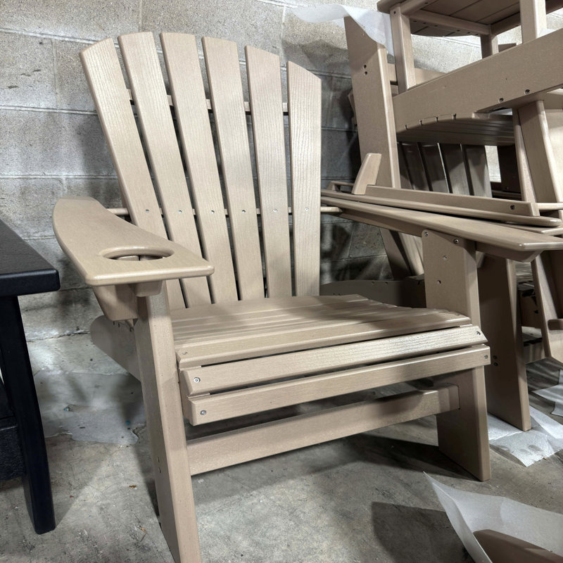 Adirondack Chair – Sturdy HDPE Poly Lumber For Poolside, Patio, And Garden Relaxation, Beige