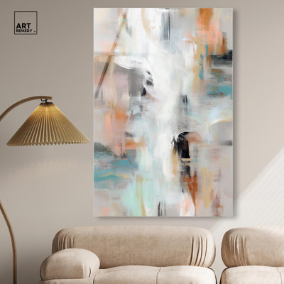 Décoration murale moderne en acrylique doré doré par Art Remedy, prête à être accrochée