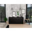 Commode double 6 tiroirs, plateau supérieur, noir