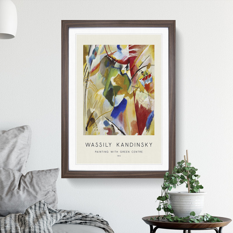 Green Center by Wassily Kandinsky - Single Picture Frame Print, Walnut Framed, 65cm H x 48cm W x 2cm D