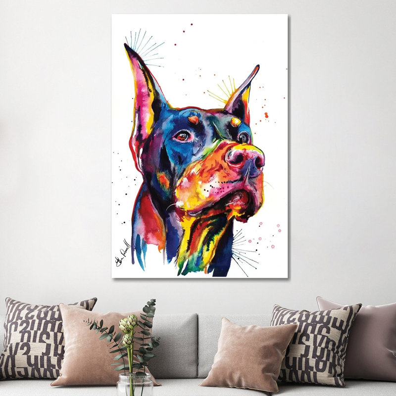 Doberman by Weekday Best - Wrapped Canvas Painting, 101.6 cm H x 66.04 cm W x 3.175 cm D