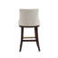 Tabouret de comptoir en chenille avec pieds en bois de hêtre-1341037529
