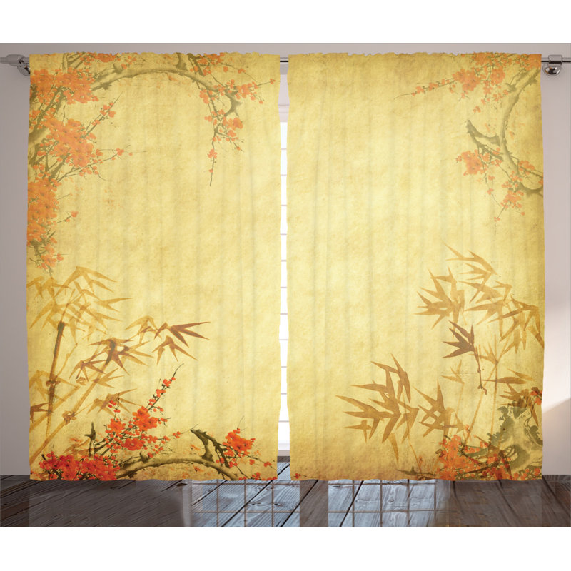 Bamboo Semi-Sheer Rod Pocket Curtain Panels, 54" x 63"