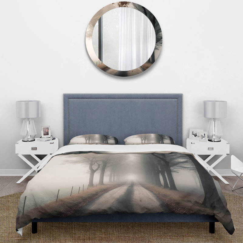 Ensemble de housse de couette en microfibre / polyester Misty Road Through The Forest II Bedding