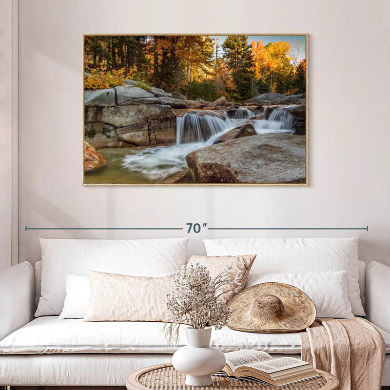 Mt. Washington Indian Summer, Floating Frame Natural Wood, 46" X 31"